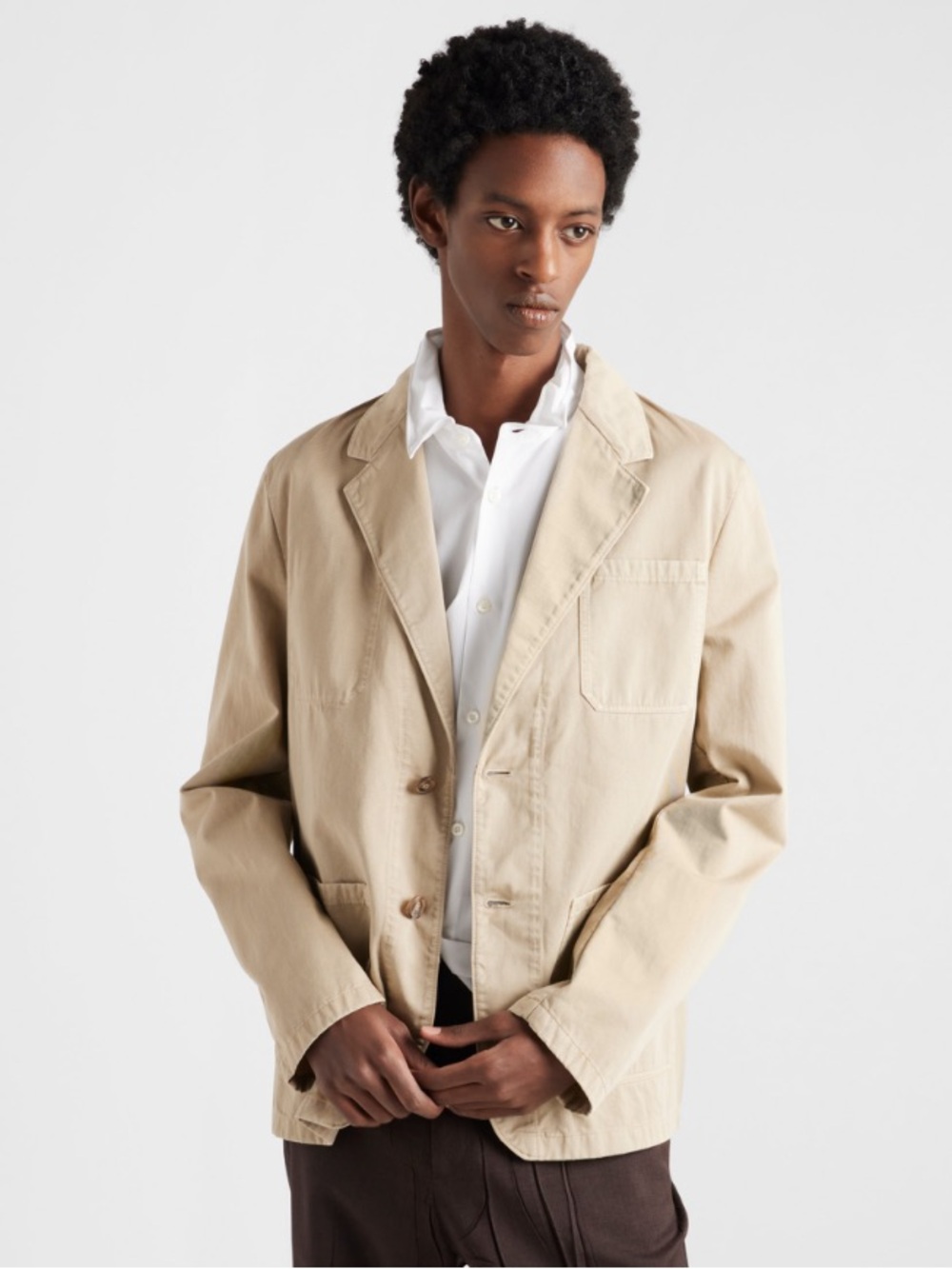 Linen Cream Single-Breasted Relaxed Blazer - Ouka